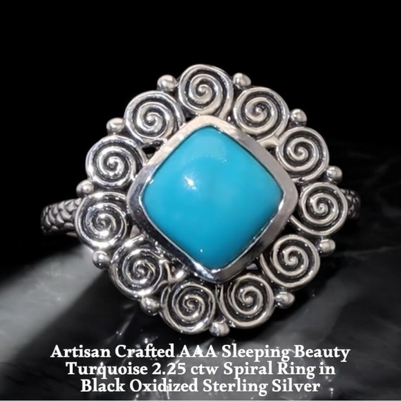 🚨HIGH VALUE🚨AAA Sleeping Beauty Turquoise 2.25ct Spiral Sterling Silver Ring